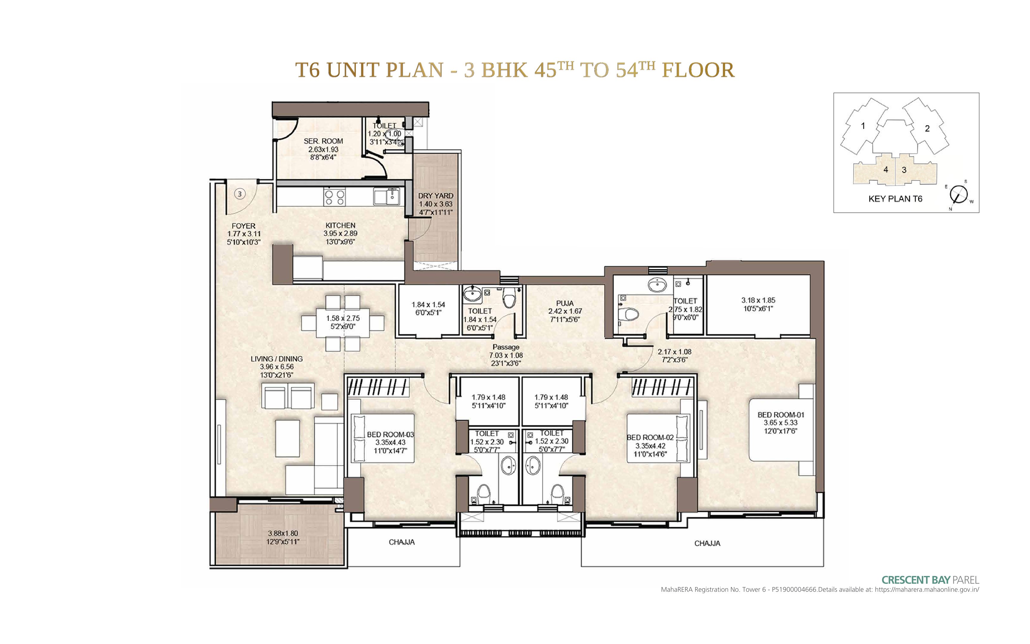 3 BHK Floor Plan